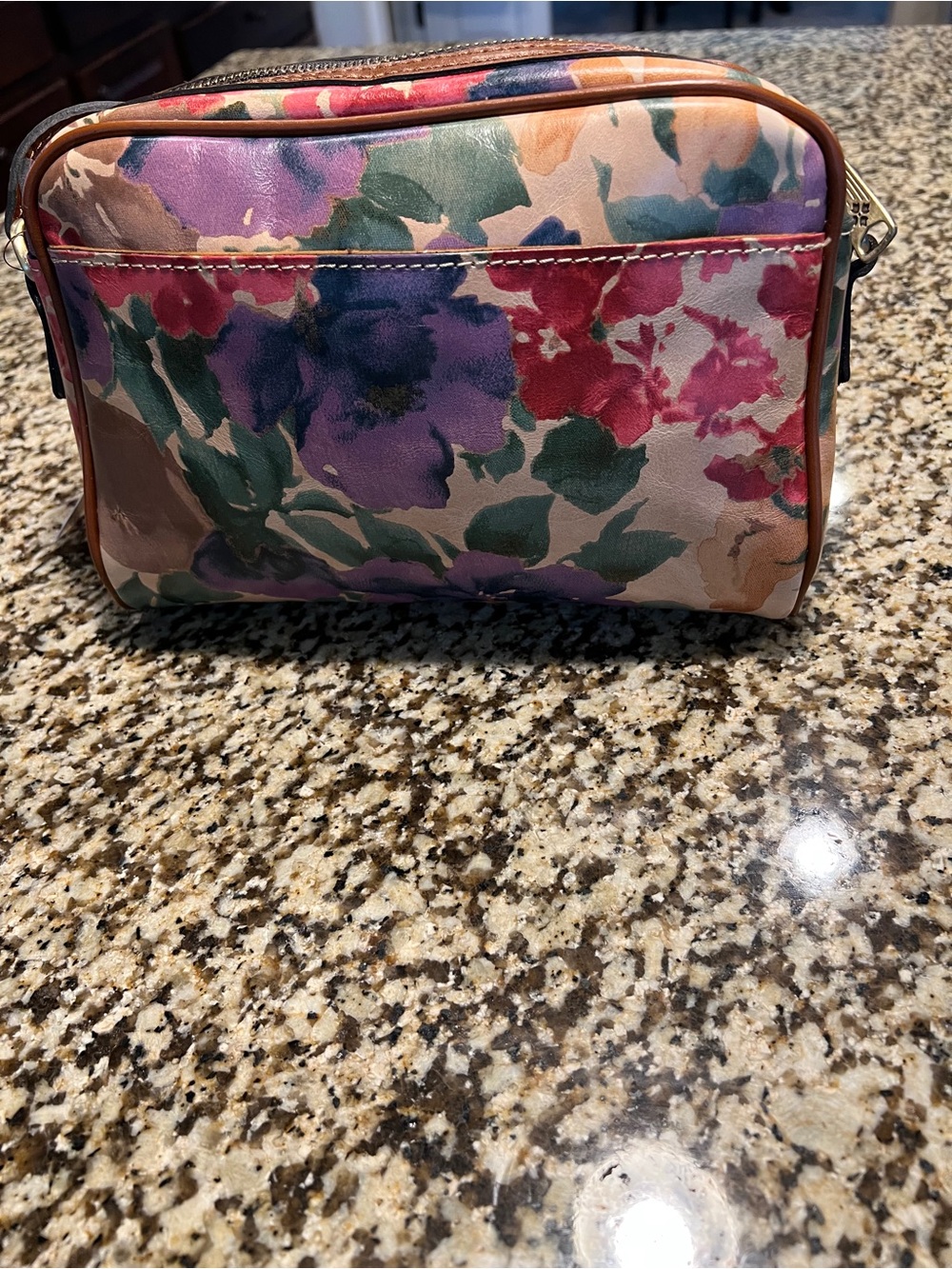 Patricia Nash Floral Leather Crossbody - Pink, Purple, Green, Cream, Tan